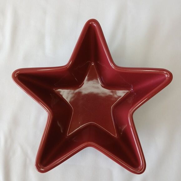 Longaberger Paprika Woven Traditions Pottery Star Dish Soup Salad Bowl 7" - Picture 2 of 6